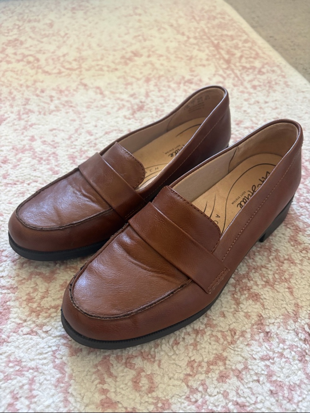 Women’s Brown Leather Loafers - Classic Slip-On Dress Shoes